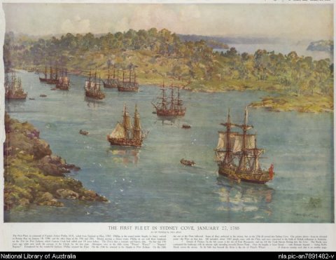 First Fleet in Sydney Cove